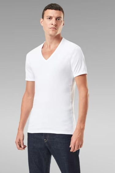 Playera Cuello V Ultra Soft Manga Corta Blanca